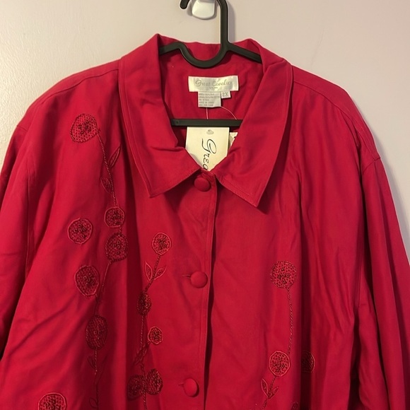 Great Cavalier by St. Paul pink Silk Embroidered Blazer Jacket size 2X Vintage - Picture 2 of 16